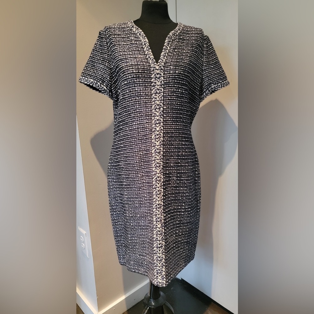 At John’s dress - blue and white size 12